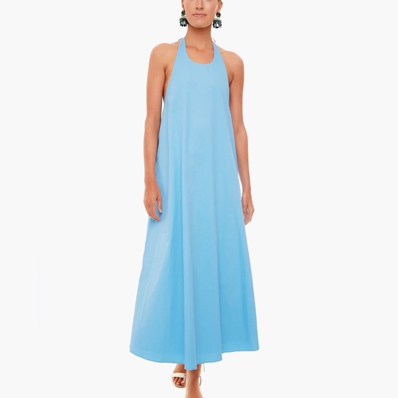 Tuckernuck Pomander Place Breakers Blue Lyle Halter Maxi Dress Blue - Picture 1 of 7
